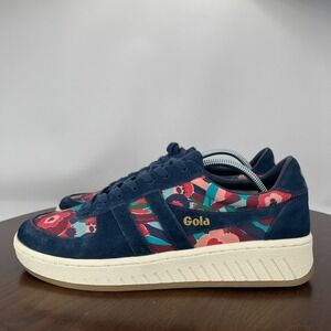Gola Classics Grandslam Shoes Womens 10 Blue Floral Suede Textile Sneaker CLB307
